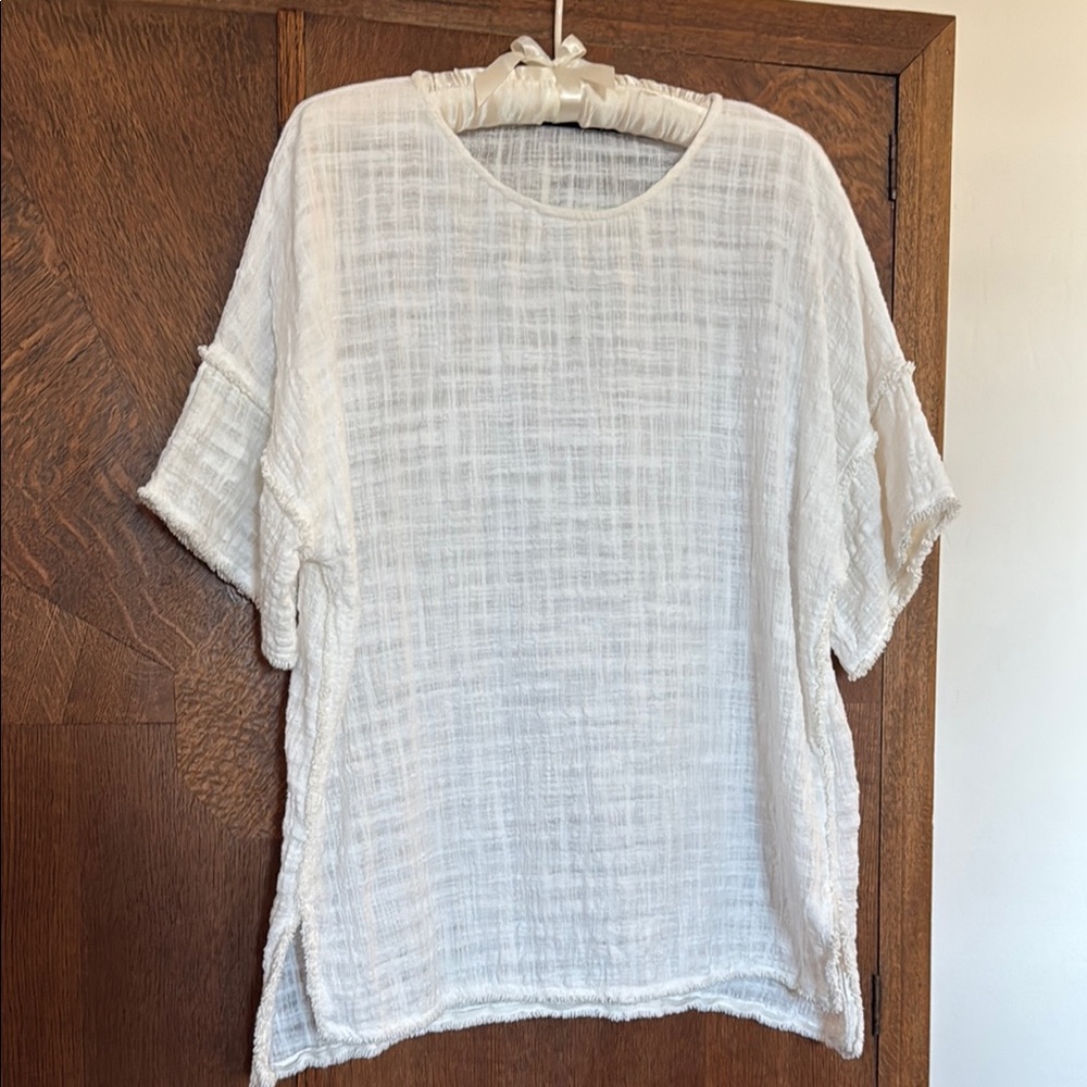 Doe & Rae textured cotton tunic top